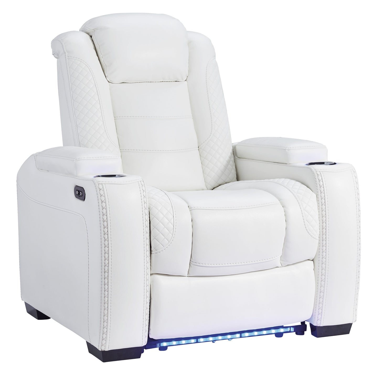 Party Time Power Leather Look Recliner