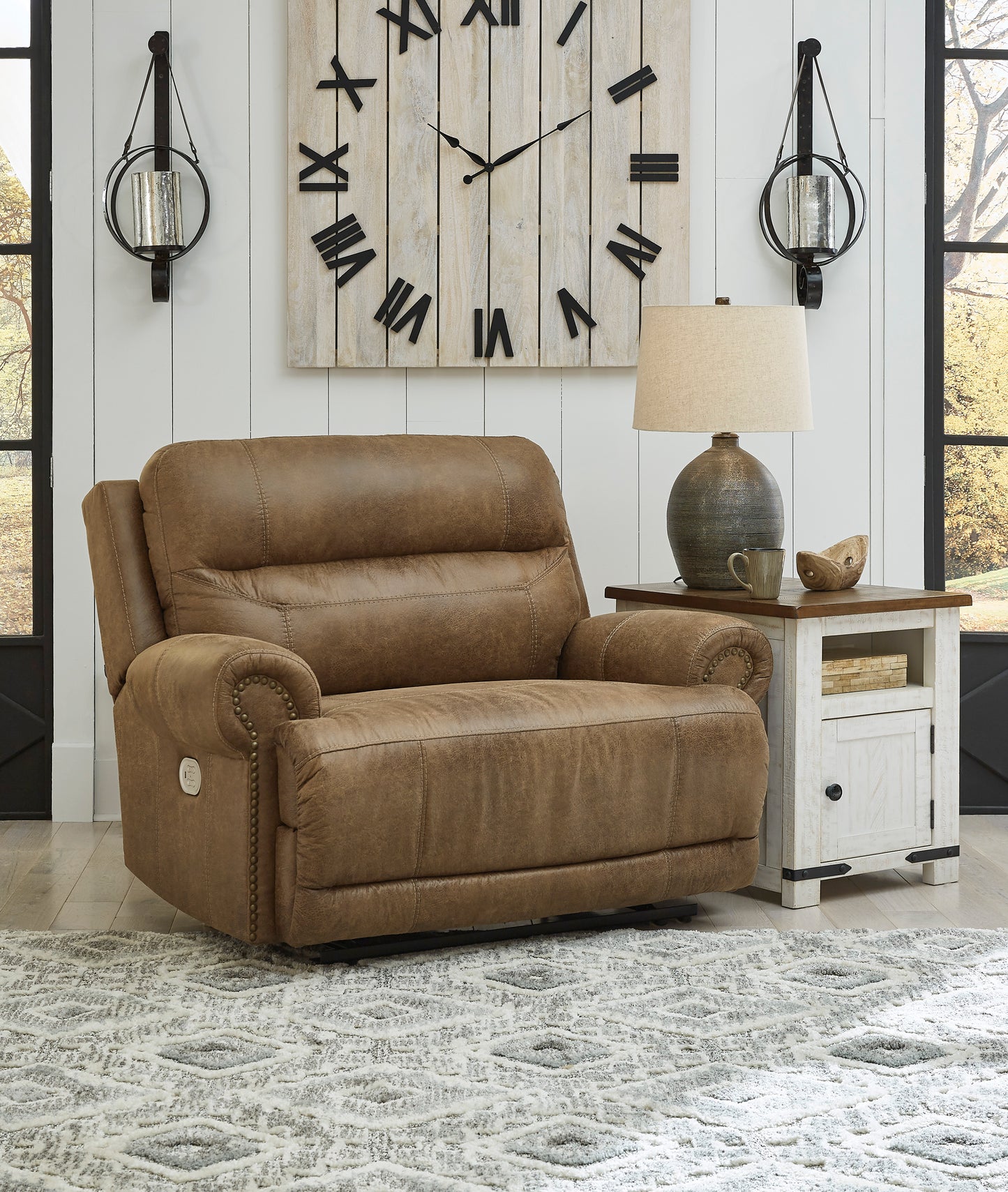 Grearview Power Leather Look Recliner